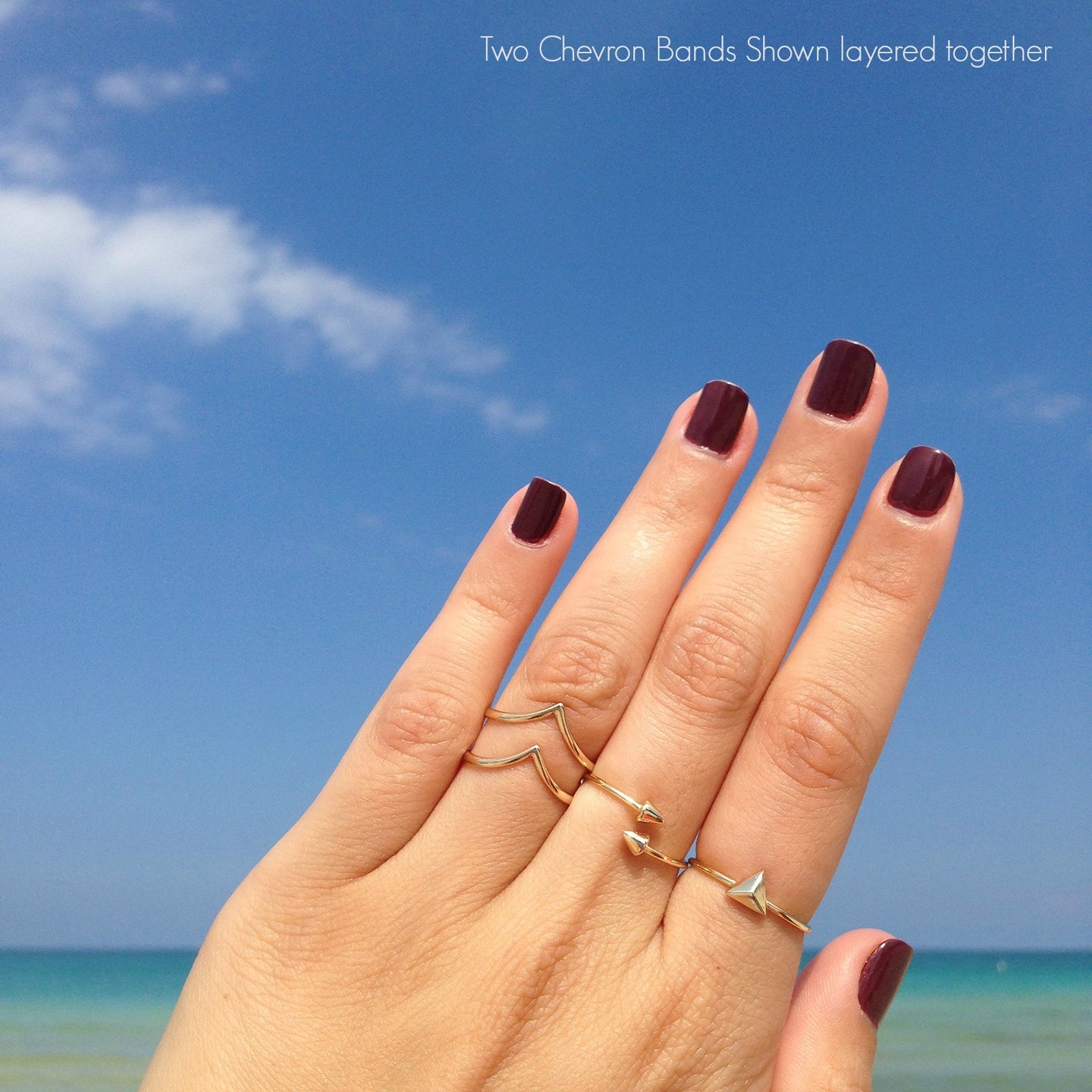 Chevron Ring | Gold Filled Dainty Stacking Ring | Minimalist V Band